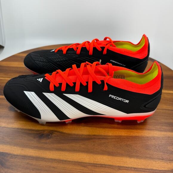 Adidas Predator 24 Pro FG Men’s Size 10 Soccer Cleats 'Black Solar Red' NEW - Picture 3 of 10